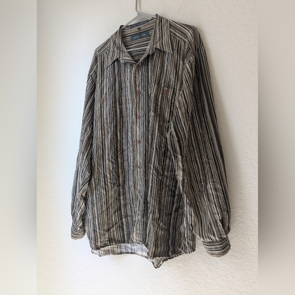 Axis Men's 100% Silk Button-Up Striped Shirt Workwear Office - Picture 3 of 10